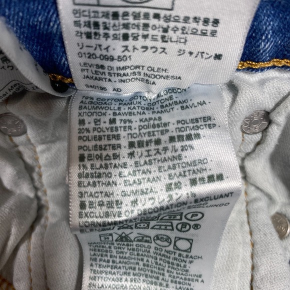 Levis Cut Off Shorts Women 31 Blue 511 Jorts Distressed Daisy Duke Booty Biker - Picture 5 of 11